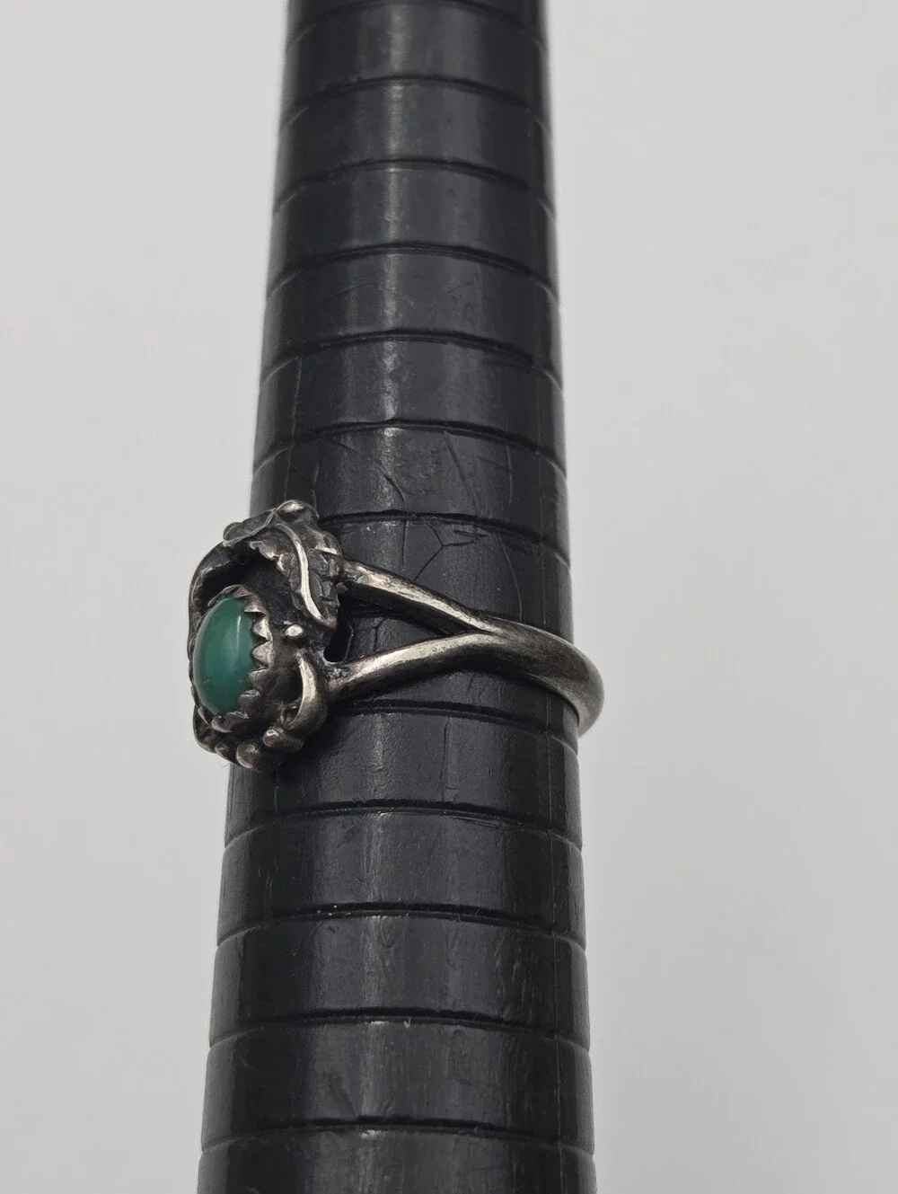 Vintage Navajo Sterling Silver Turquoise Floral Ring Size 5